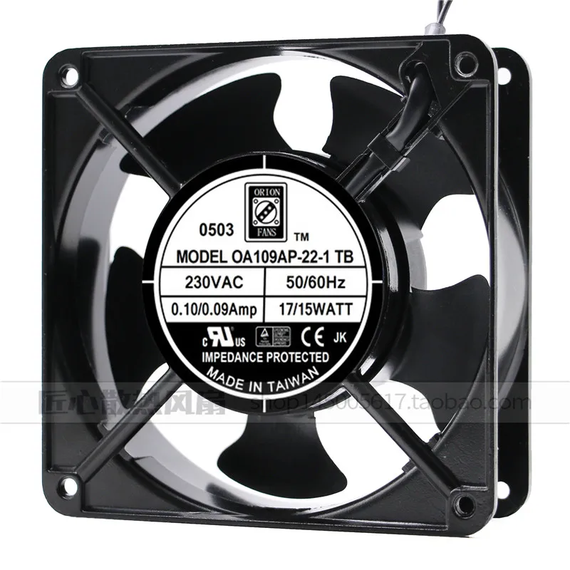 OA109AP-22-1 tb ac 230v 17w 120x120x38mm ventilador de refrigeração do servidor de 2 fios