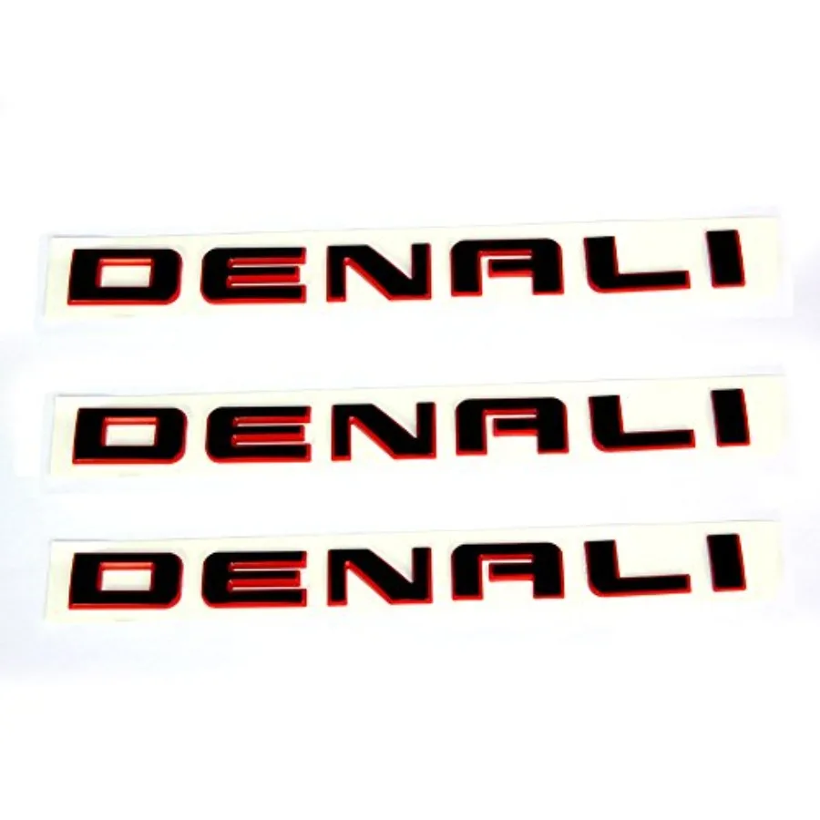 

Red Line Denali Nameplate Emblems Badge Compatible with 2007-2019 Denali Yukon Sierra Terrain