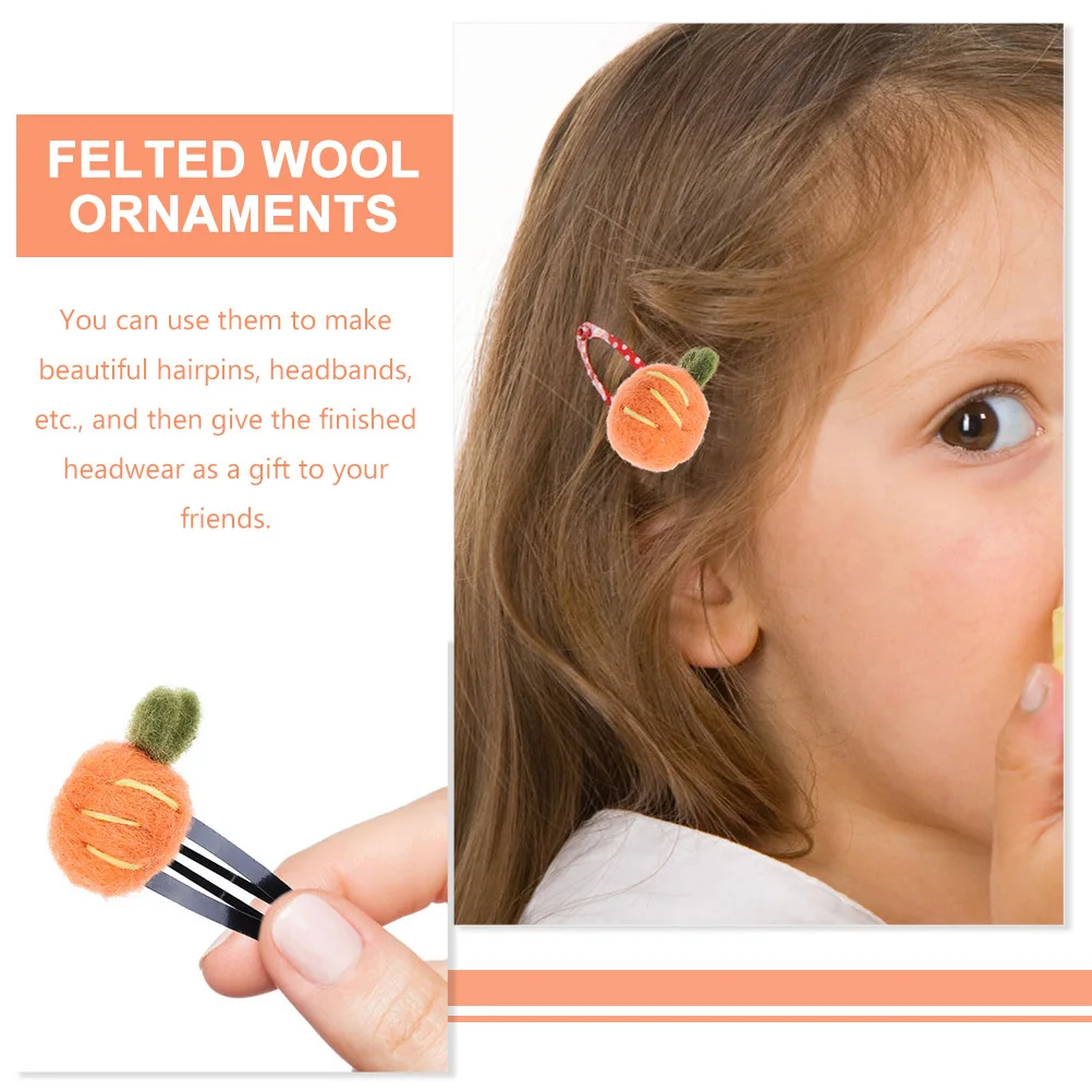 

12Pcs Felt Carrots Hairpin Brooch DIY Accessories Making Supplies Crafts Headdress Hair Clips Ornaments Felted Wool Ornaments