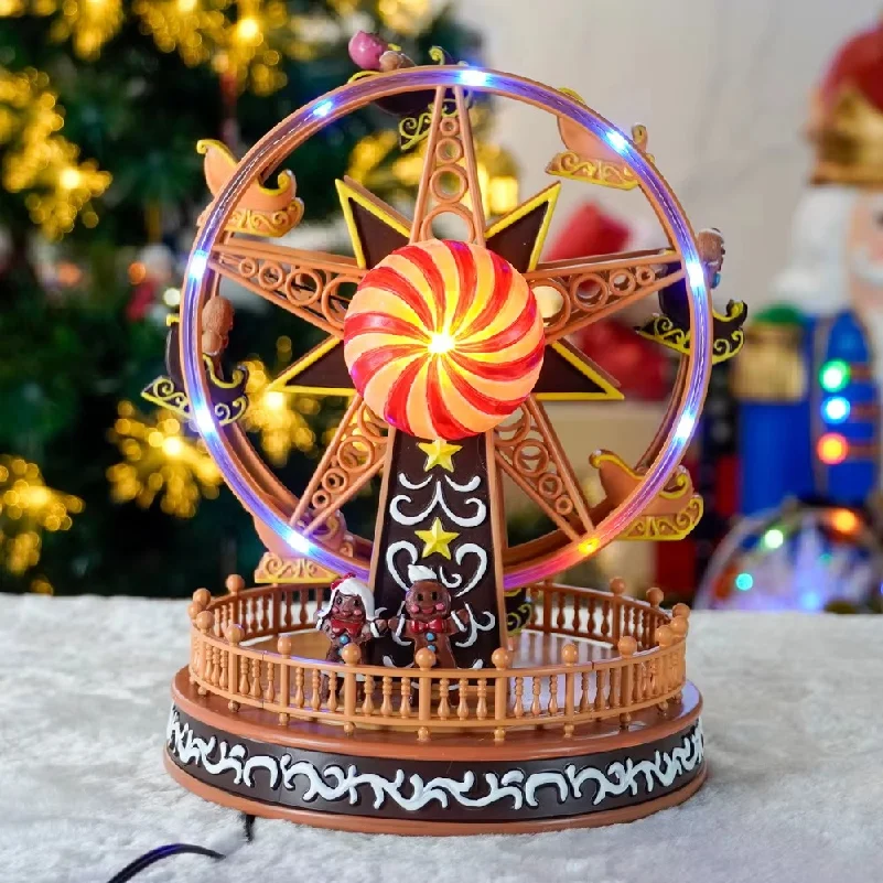 New colorful lights, cool Ferris wheel amusement park music box handicrafts ornaments Christmas gifts