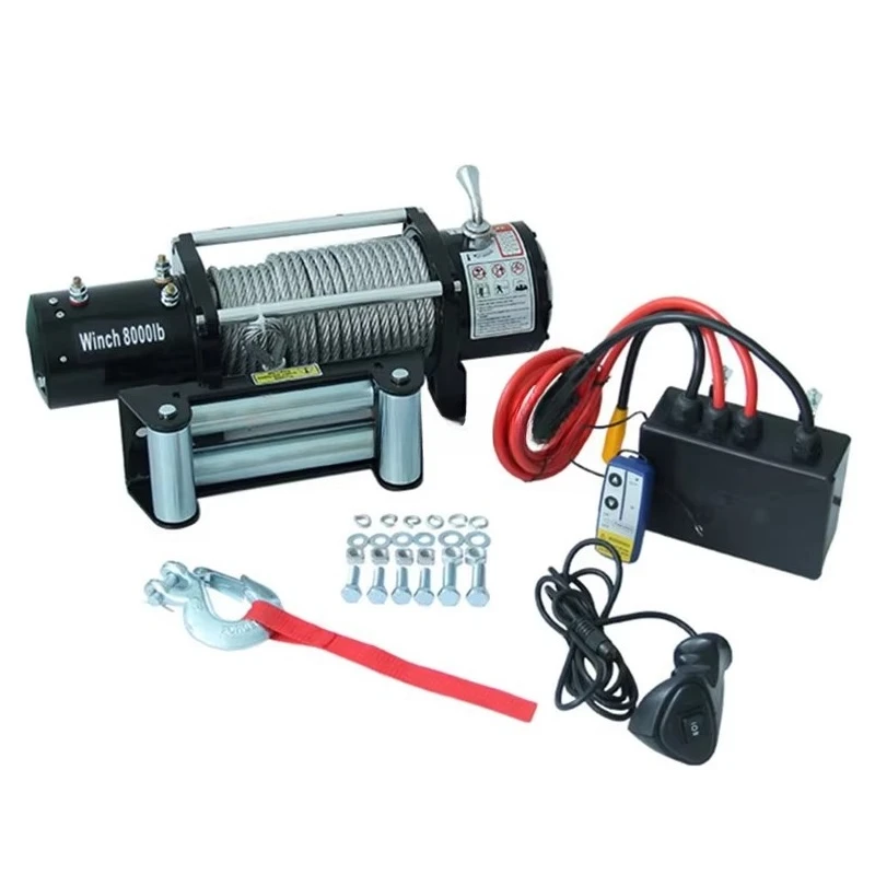 CE Gecertificeerde 8000 Lb Elektrische Lier 12 V 24 V DC Motor Vrachtwagen Off Road 4WD UTV ATV Boot Trailers elektrische Takel Lier