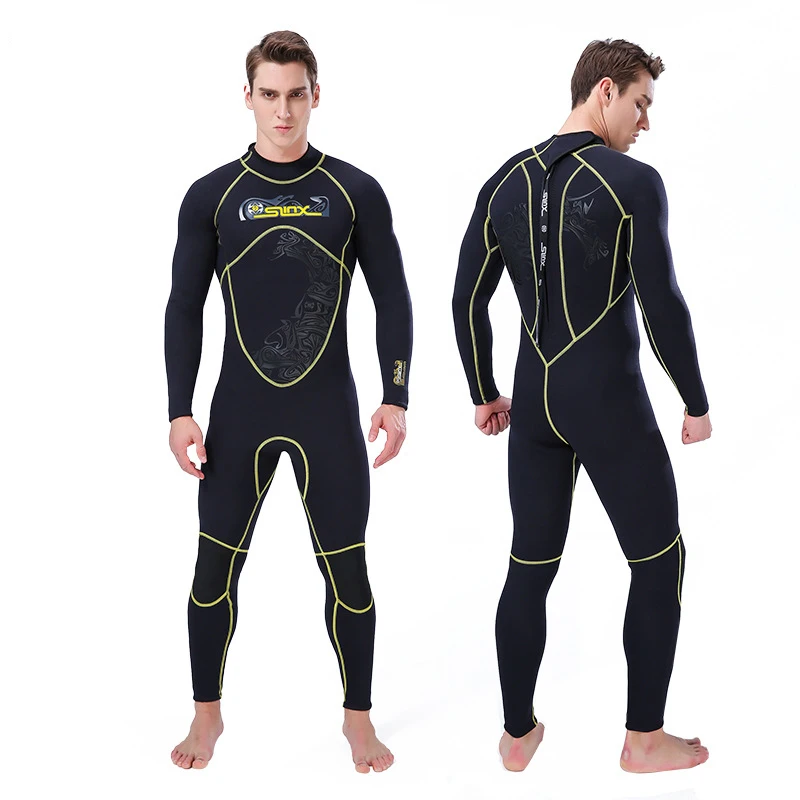 

Winter Men's Long Sleeve 3mm Neoprene Wetsuit Scuba Spearfishing Snorkeling Surfing One-Piece Diving Suit Thick Thermal Swimsuit