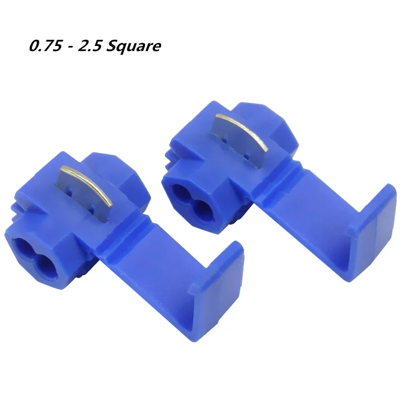 10pcs Fast Wire Connector Cable Crimp Terminal 0.75-2.5 Flat Blue Cable Connector Terminals Electrician Accessories Faston