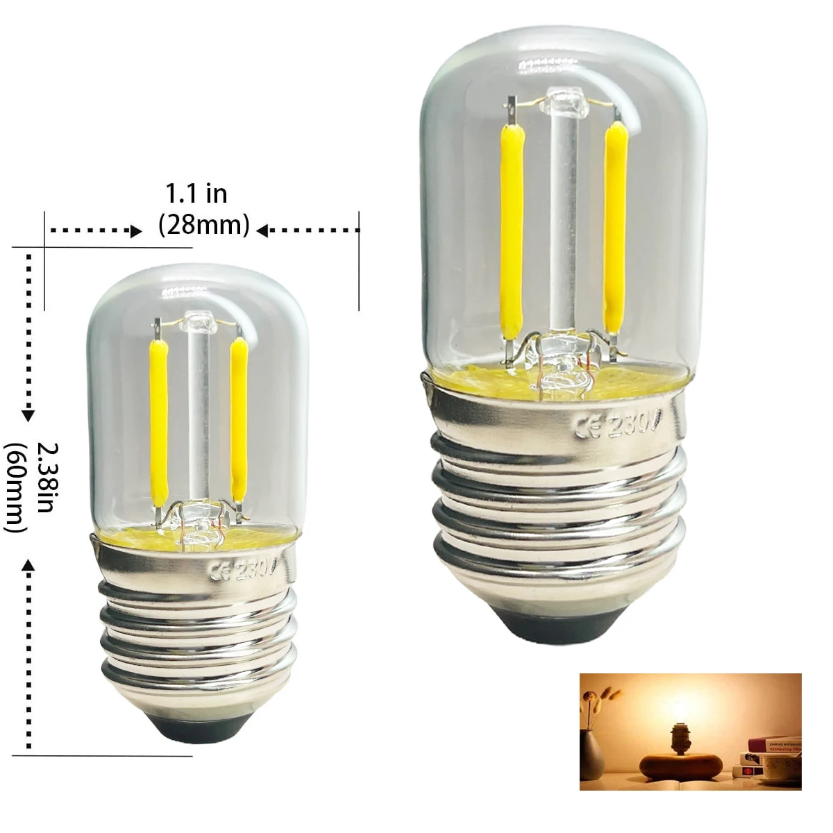 

10Pcs Mini E27 T28 Light Bulb Filament 1W Replace Halogen Chandelier Bulbs Energy-Efficient Vintage Led Lamp Glass Cover Lampada