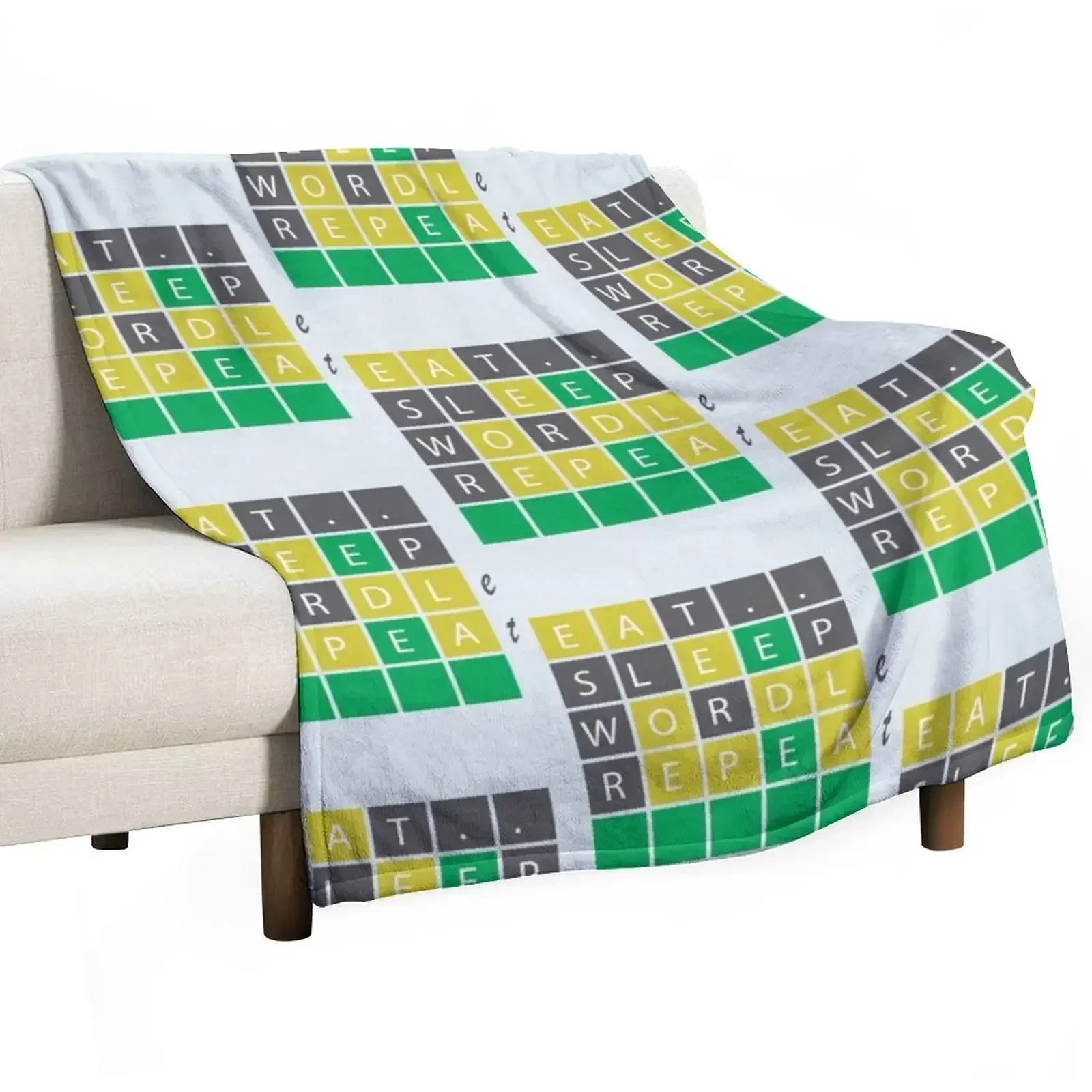 eat sleep wordle repeat, expert wordle, wordle today, wordle obsessed, march birth month, football C Throw Blanket