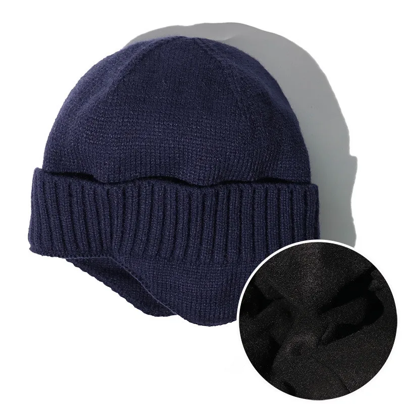 Fashion Winter Earmuff Beanie Men\'s Outdoor Knitted hat Women\'s Korean Warm Beanies Skiing Hat Windproof Earflaps Bonnet Hats