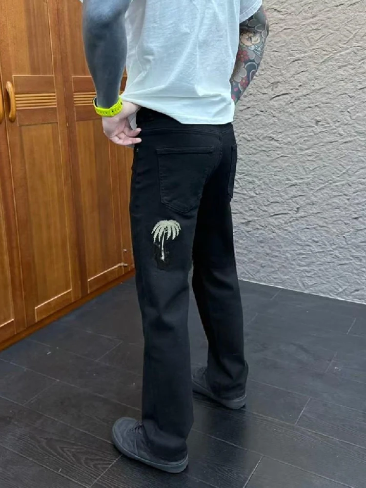 

Spring New Sle Casual Bla Embroidered Straight Leg Jeans Men's Slim Fit Long Pants Faionable 2026 New Model