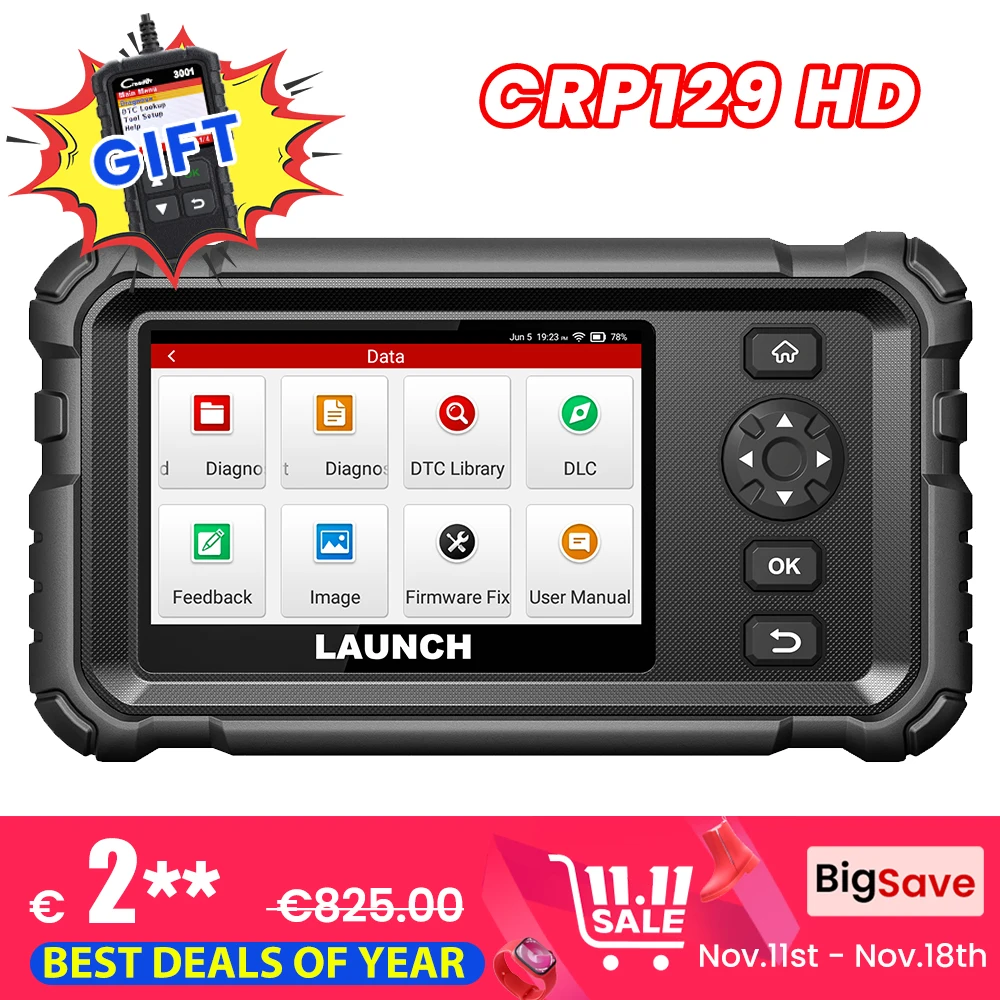 LAUNCH X431 CRP129 HD Heavy Duty 24V Truck Diagnostic Tools Commercial Diesel Auto Full System Scanner DPF OIL 7 Reset Service