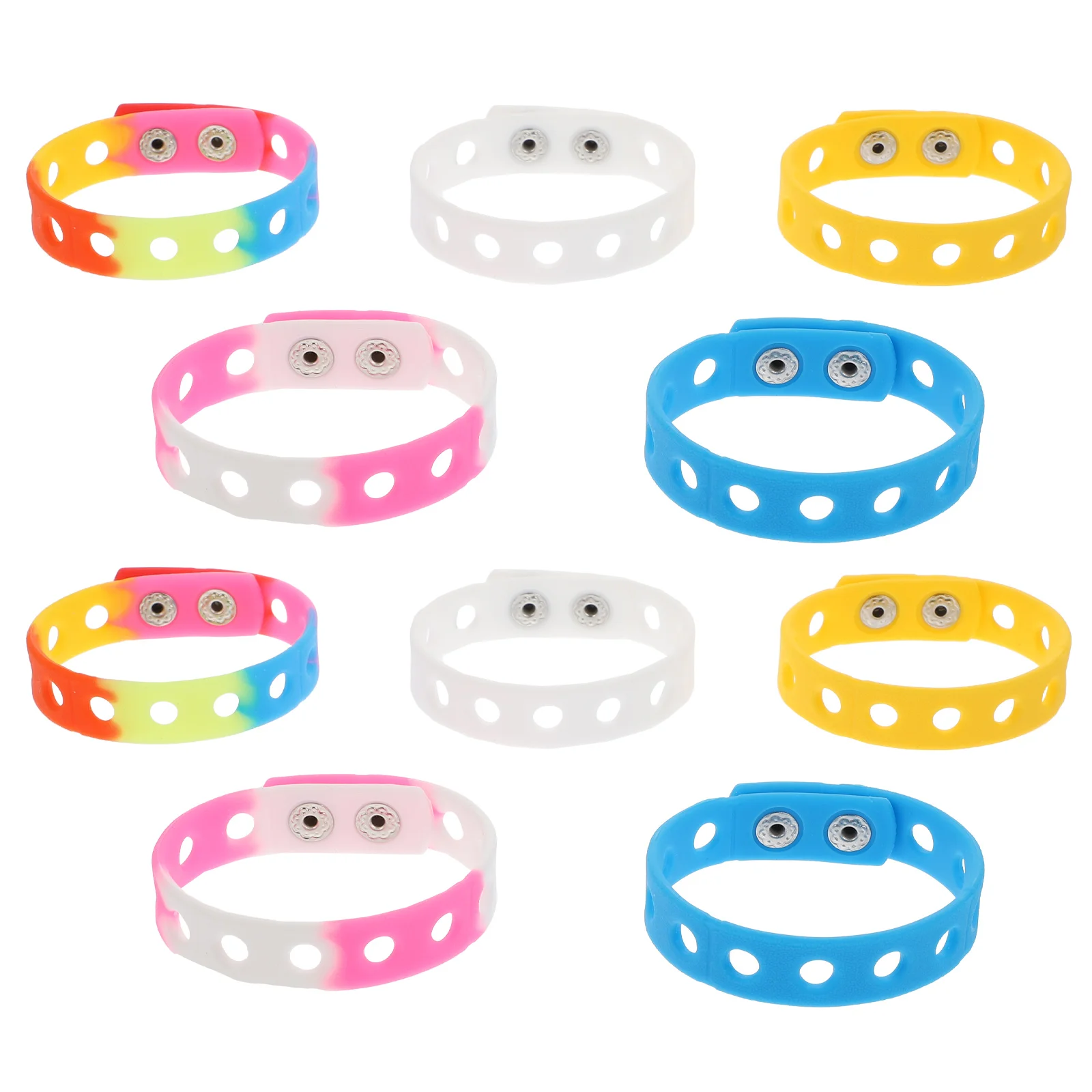 

10pcs Long Lasting Elastic Wristbands Simple Silicone Bracelet Silicone All-Match Bracelet All Match Unisex Gifts