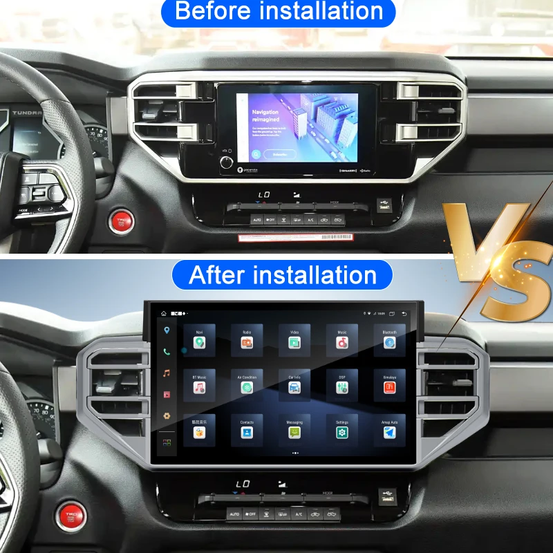 For Toyota Tundra Sequoia 2020 2024 14.6-inch Android 13 car Radio Multimedia Player GPS Navigation Carpet Wireless Android car