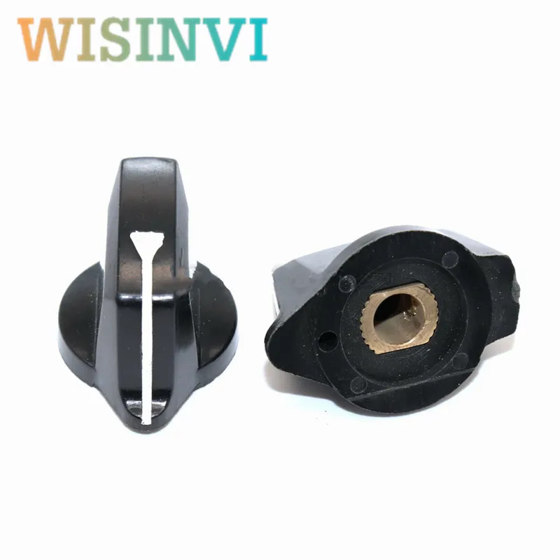 5pcs 22.5X32X19MM duckbill shaped straight line type knob cap instrument meter adjusting knob cap copper core circular hole 6MM