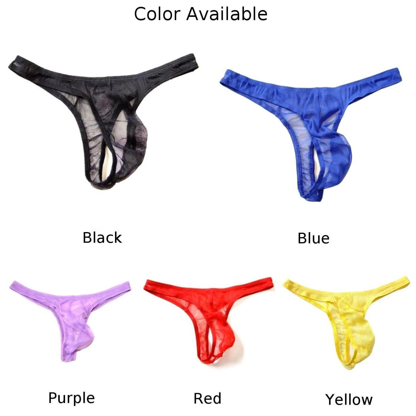 Sexy Mens See Through Thong G-Strings Briefs Pouch Low Rise Underwear T-Back Mesh Sheer Erotic Panties Homme Jockstrap Lingerie