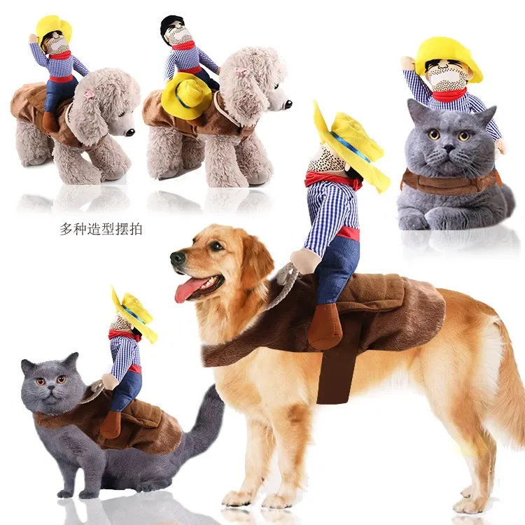 

Pet Dog Funny Clothes Dogs Cosplay Costume Halloween Christmas Comical Outfits With Wig Set Pet Cat Dog Festival Party Clothing