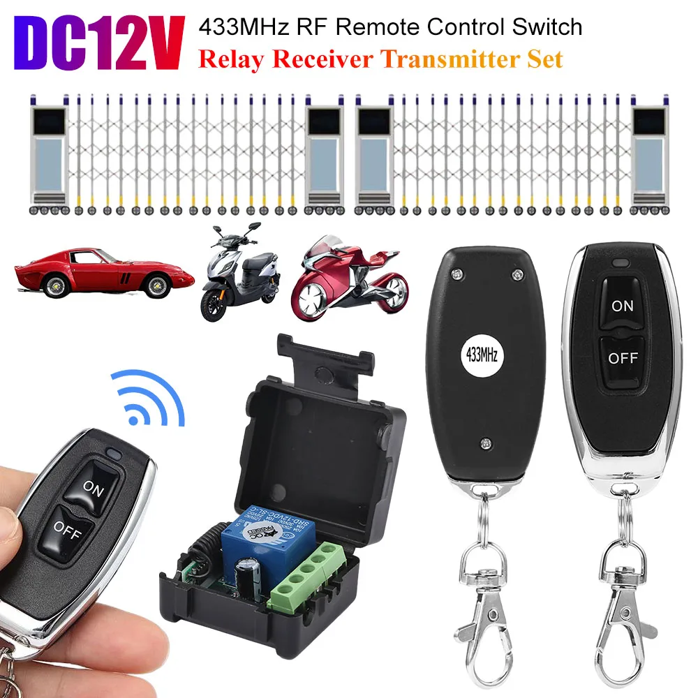 

DC12V 433 МГц RF пульт дистанционного управления релейный приемник передатчик для универсальных гаражных ворот светодиодный светильник двигатель электромагнитный замок