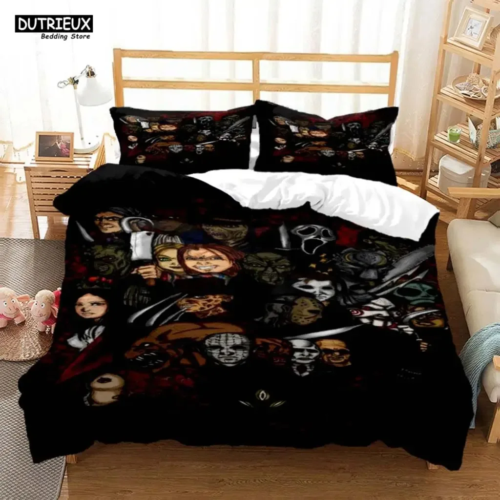 

Halloween Horror Movie Clown Printed Quilt Cover Pillowcase Bedding Set Bedding Set Luxury Bedding Customized