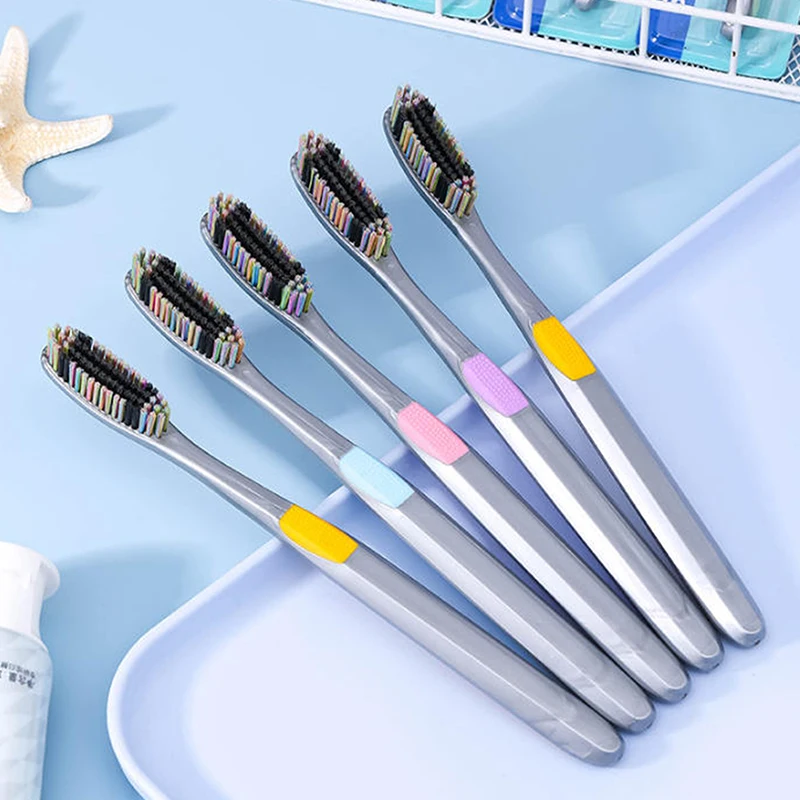 1/5 قطعة الكبار المضادة للانزلاق تصميم واسع عميق كبير رئيس الخشن فرشاة الأسنان تنظيف الفم إزالة بقع الأسنان وبقع الدخان