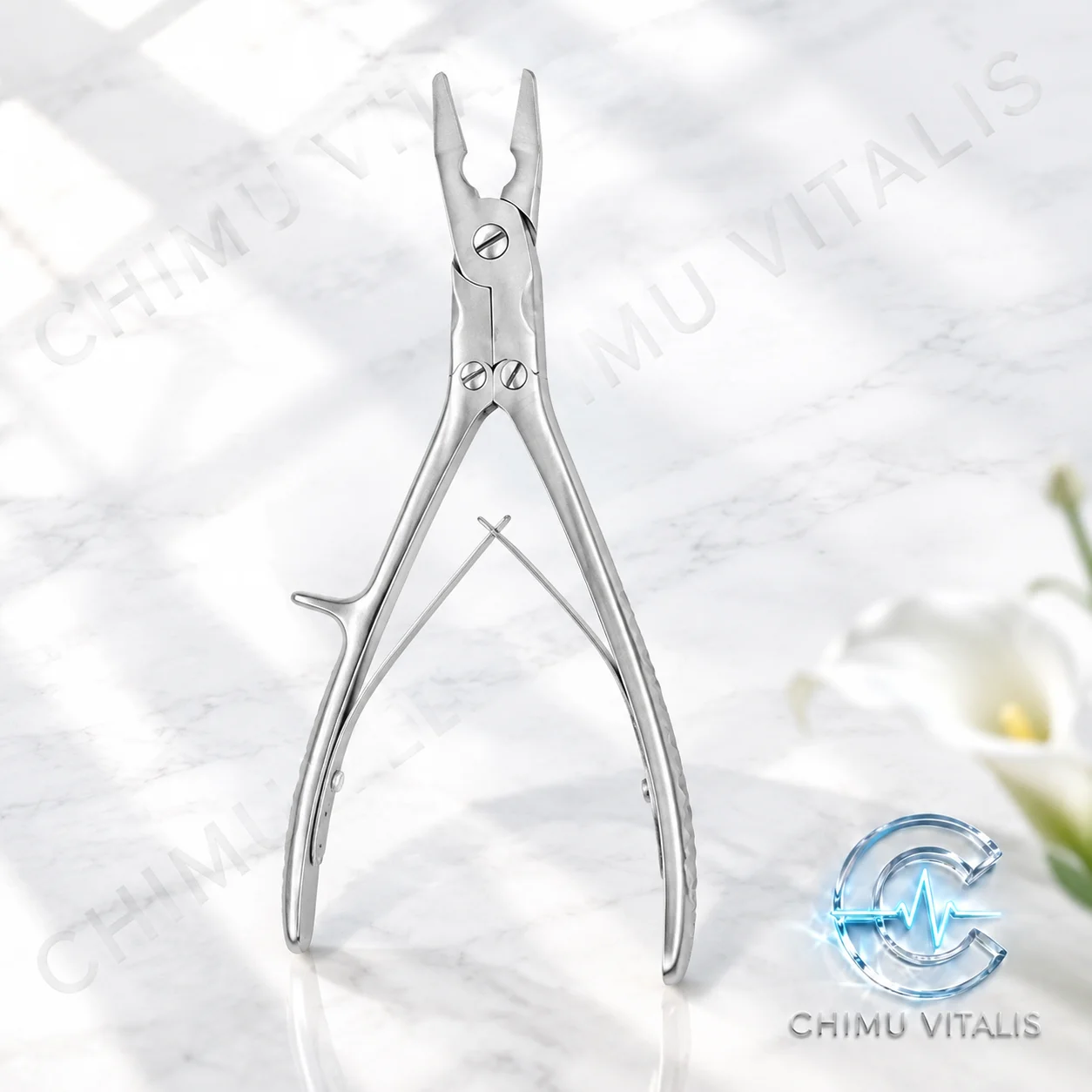 【CHIMU VITALIS】 Double Joint Biting Forceps Stainless Steel Straight Head Elbow Lateral Bending for