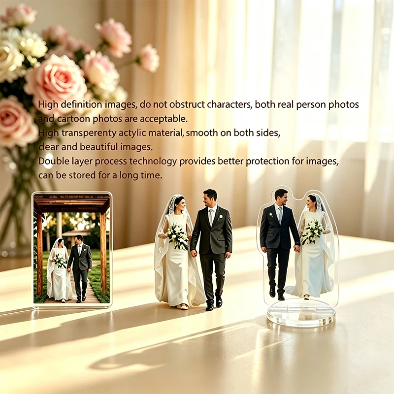 Custom Photo Premium Acrylic Wedding Human Desktop Standee Photo Stand Personalized Memories Weddings Souvenirs Anniversary Gift