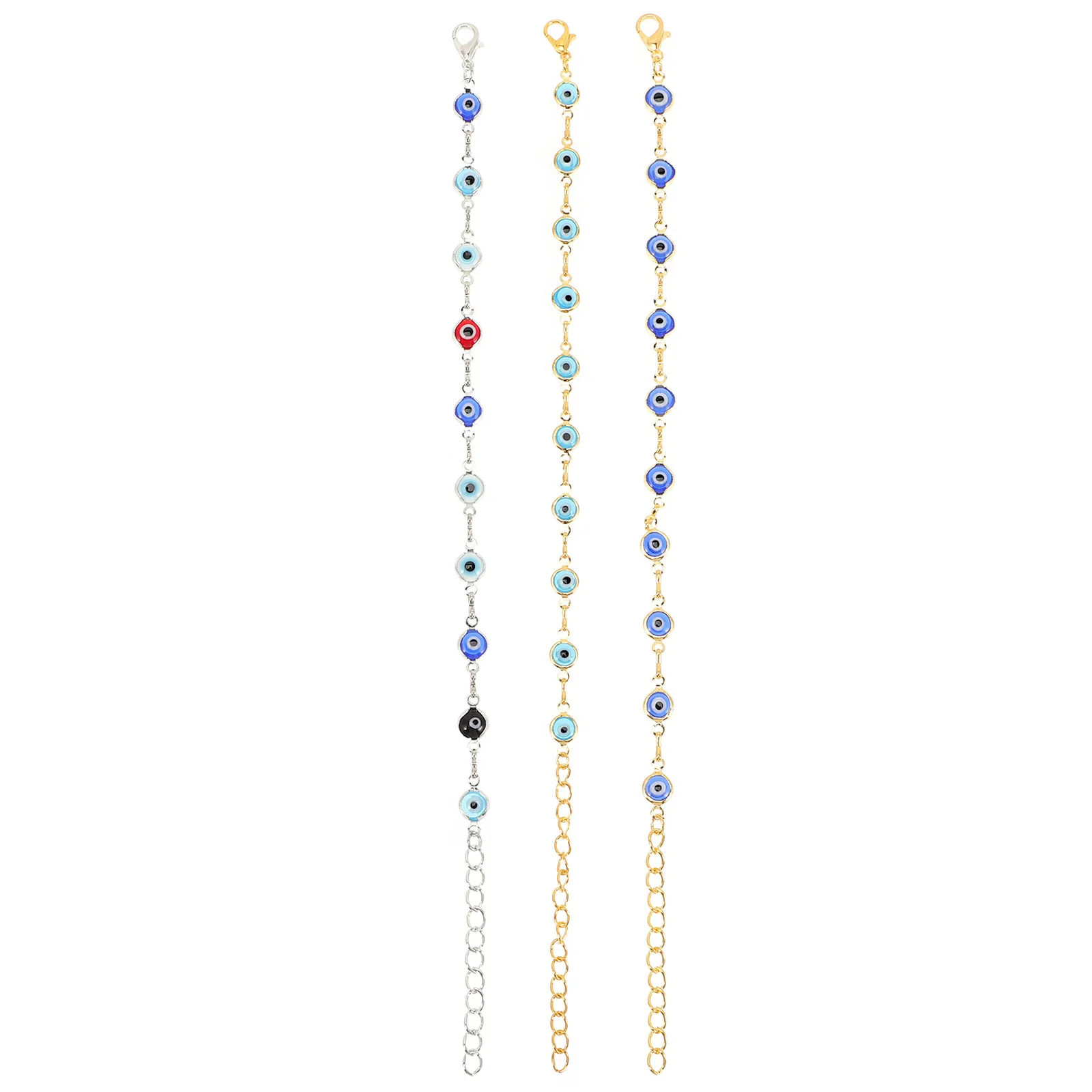 

3 Pcs Evil Eye Bracelet Bracelets for Women Simple Copper Jewelry Anklets Student