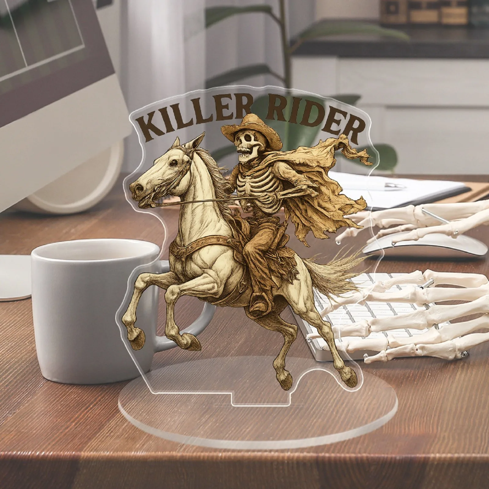 2D Halloween Killer Knight Platform Acrylic Ornament Creative Desktop Decoration Party Atmosphere Decoration Prop Holiday Gift