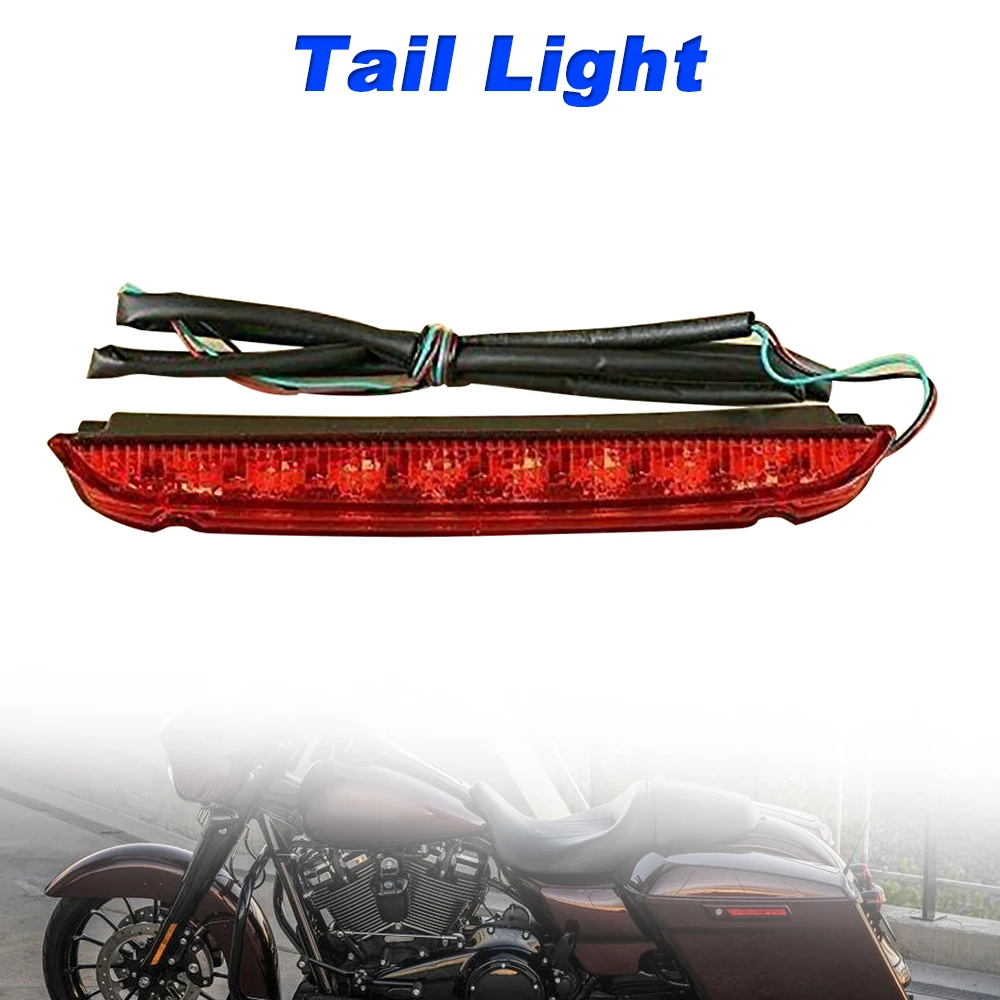 LED Luggage Rack Tail Light Running Brake Lamp with Wiring Kit for Harley Davidson Touring Street Glide Road King Electra Glide 2014-UP