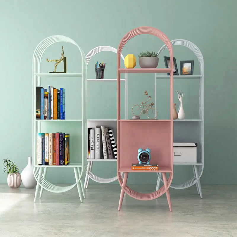 Criativo Ferro Estante Estante Estante Móveis Piso Book Rack De Armazenamento Book Cabinet Multi-Layer Book Rack Para Sala de estar Quarto