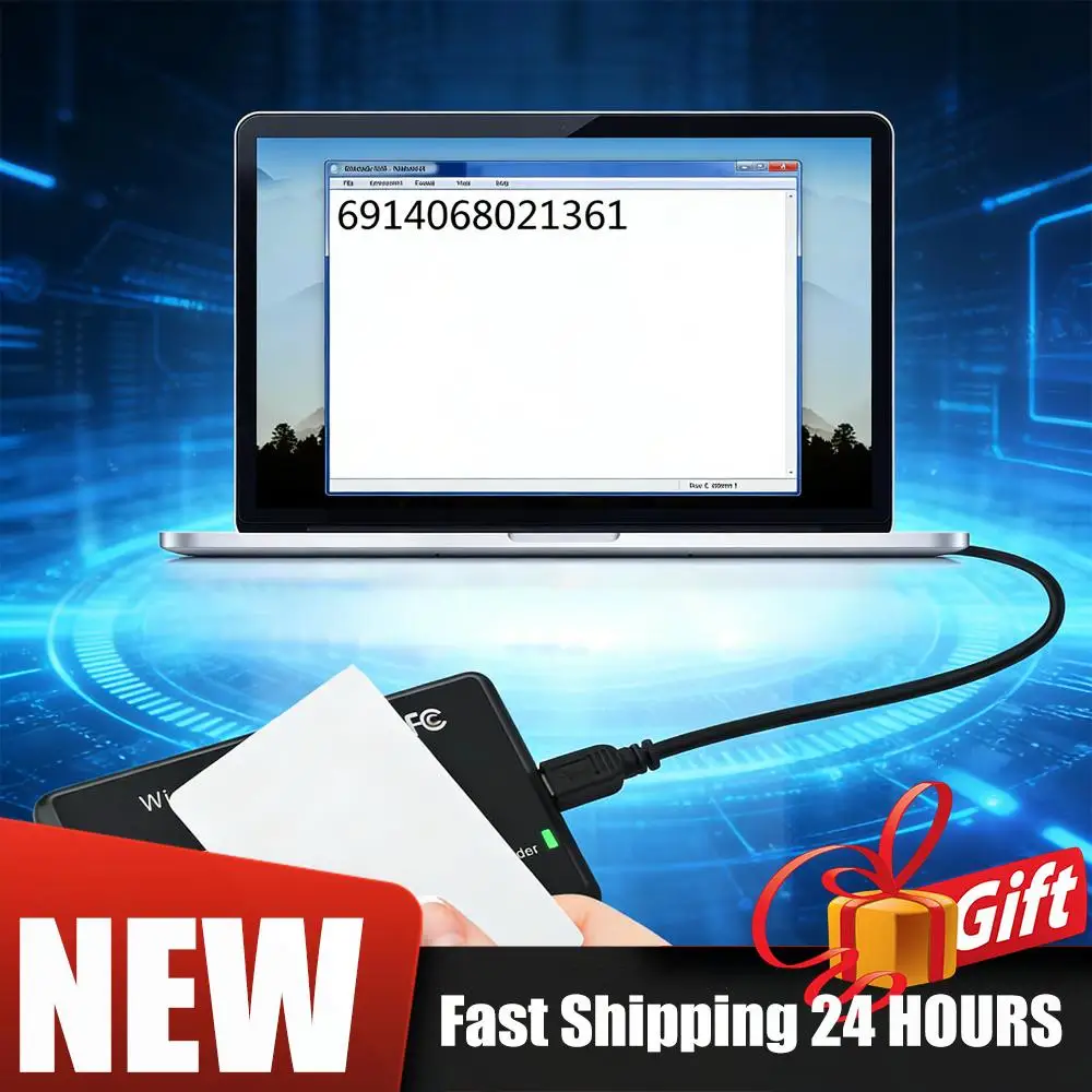 Contactless IC Card Reader Writer 13.56MHz RFID IC Card Reader with USB Interface Compatible for Windows Linux MacOS
