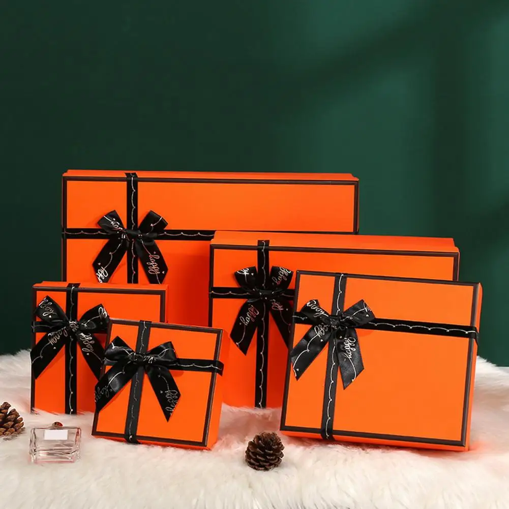 1 Set Accompanying Gift Box Useful Orange Gift Box Festival Perfume Cosmetics Wallet Gift Packaging Box for Storage
