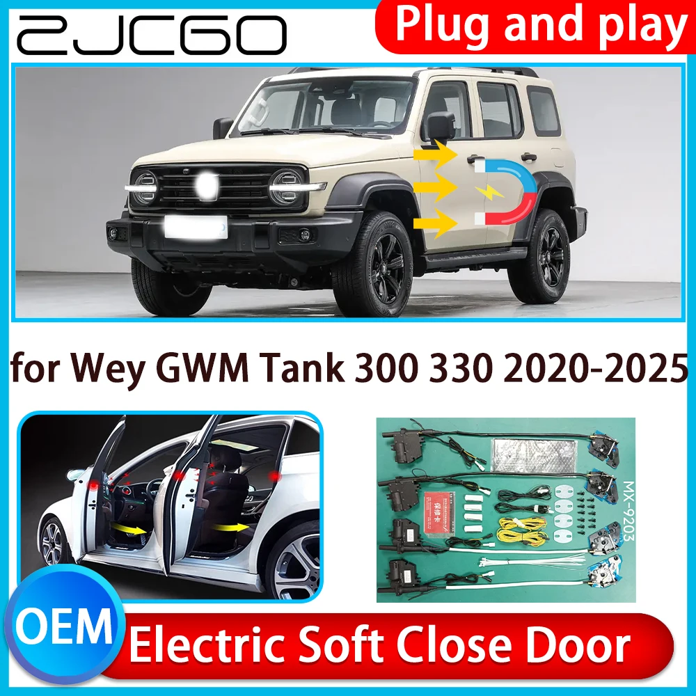 

ZJCGO for Wey GWM Tank 300 330 2020-2025 Auto Pull Car Soft Close Kit Door Power Latch Electric Door Catch Soft Closing Assist