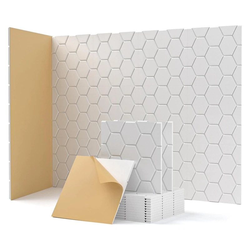 12 Pack Soundproof Wall Panels Self Adhesive Acoustic Wall Panels For Wall,Studio, Home And Office Easy Install