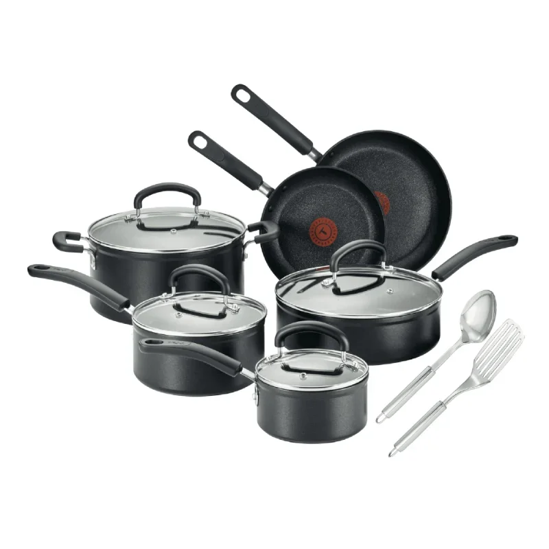 T-fal Excellence 12 Piece Titanium Non-Stick Cookware Set, Black, Dishwasher Safecookware  pots and pans set