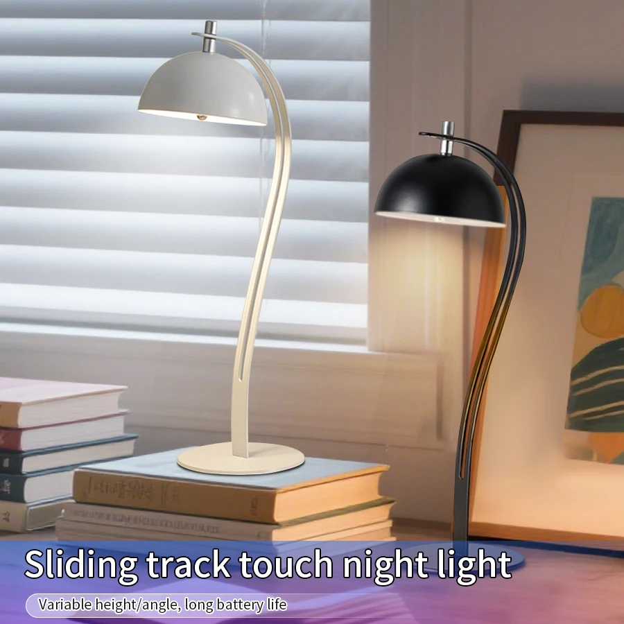 

Rechargeable LED Table Lamp 3 Levels Dimmable Touch Cordless Desk Light with Sliding Track For Bedroom Bar Restaurant Lighting