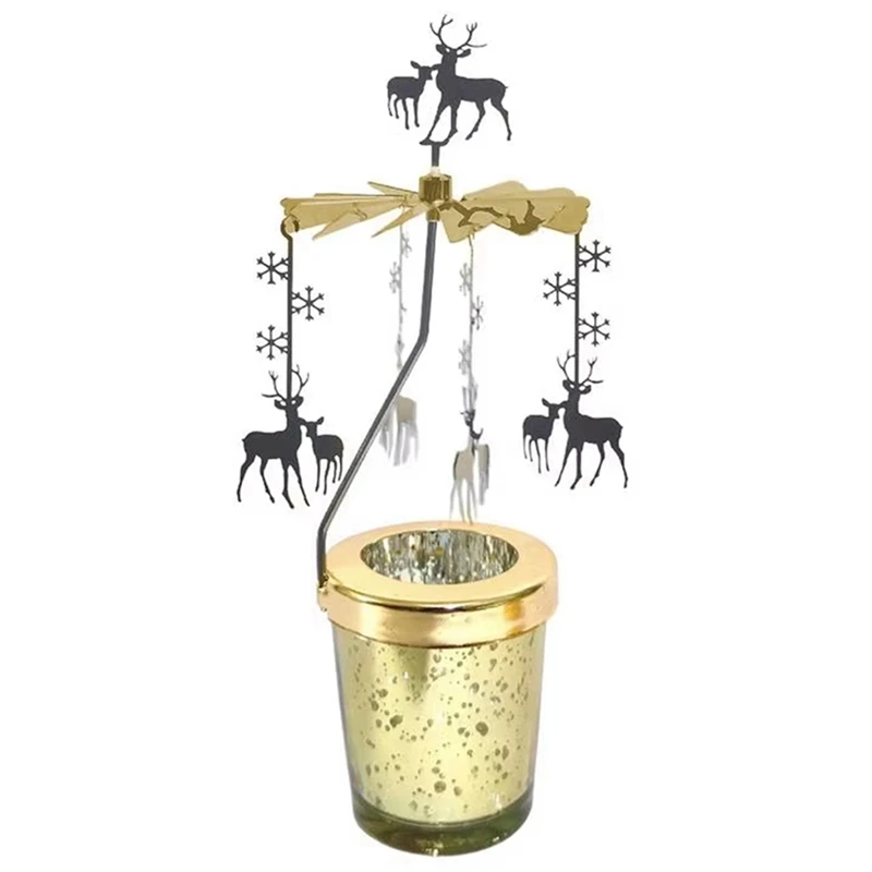 Tempat lilin berputar, tempat lilin Modern sederhana untuk alat makan malam proyeksi berputar