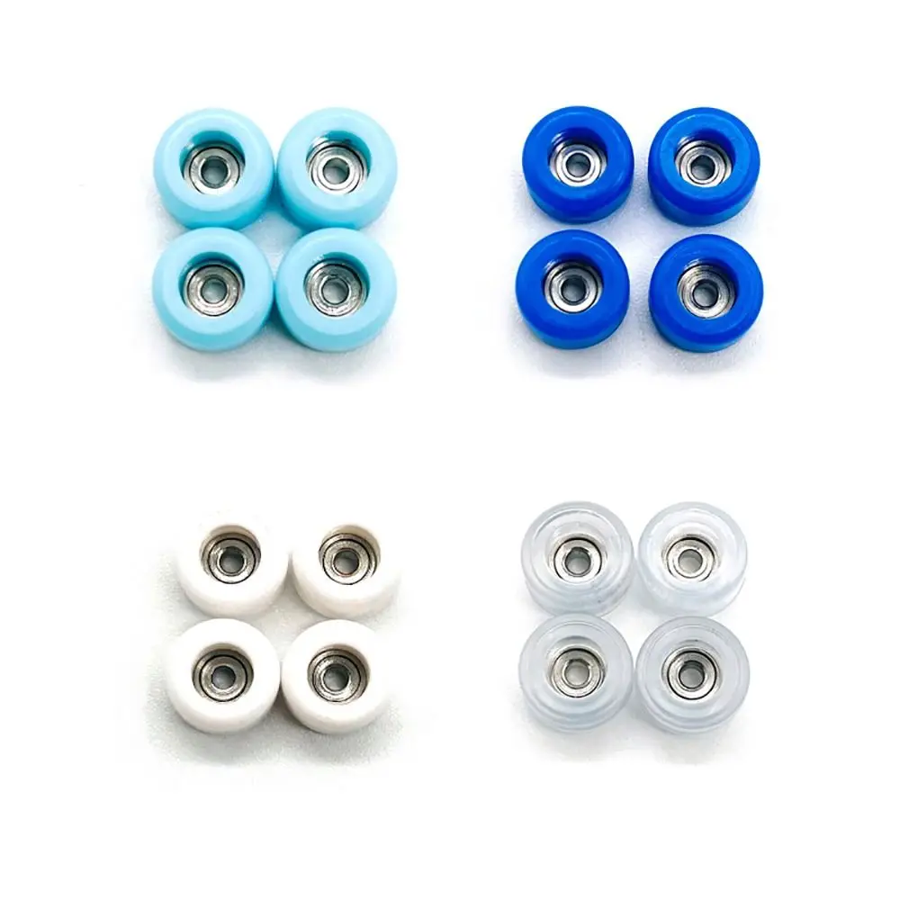 1/4 pz durevole ruota cuscinetto professionale uretano Mini ruote tastiera PU + metallo CNC Finger Skate Board accessorio