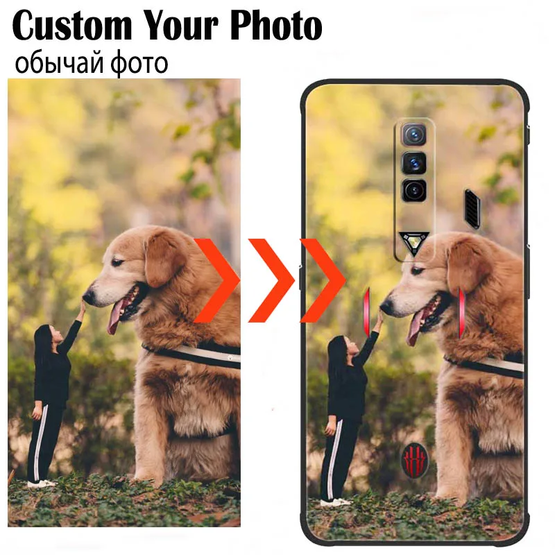 Customized Phone Cases For ZTE Nubia Red Magic 7 6 Pro 5G Silicone Cover Redmagic 7 DIY Photo Pictures Name Logo 6pro Black TPU