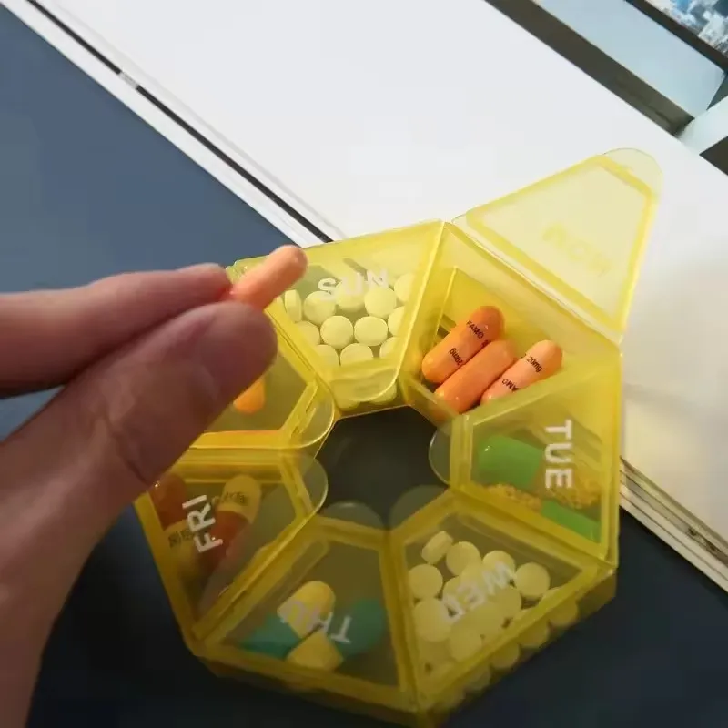 Mini Small Portable Travel Vitamin Pill Box Pills Cases Container Organizer Storage Tablets 7 Days Grids Medicine Fish Oils