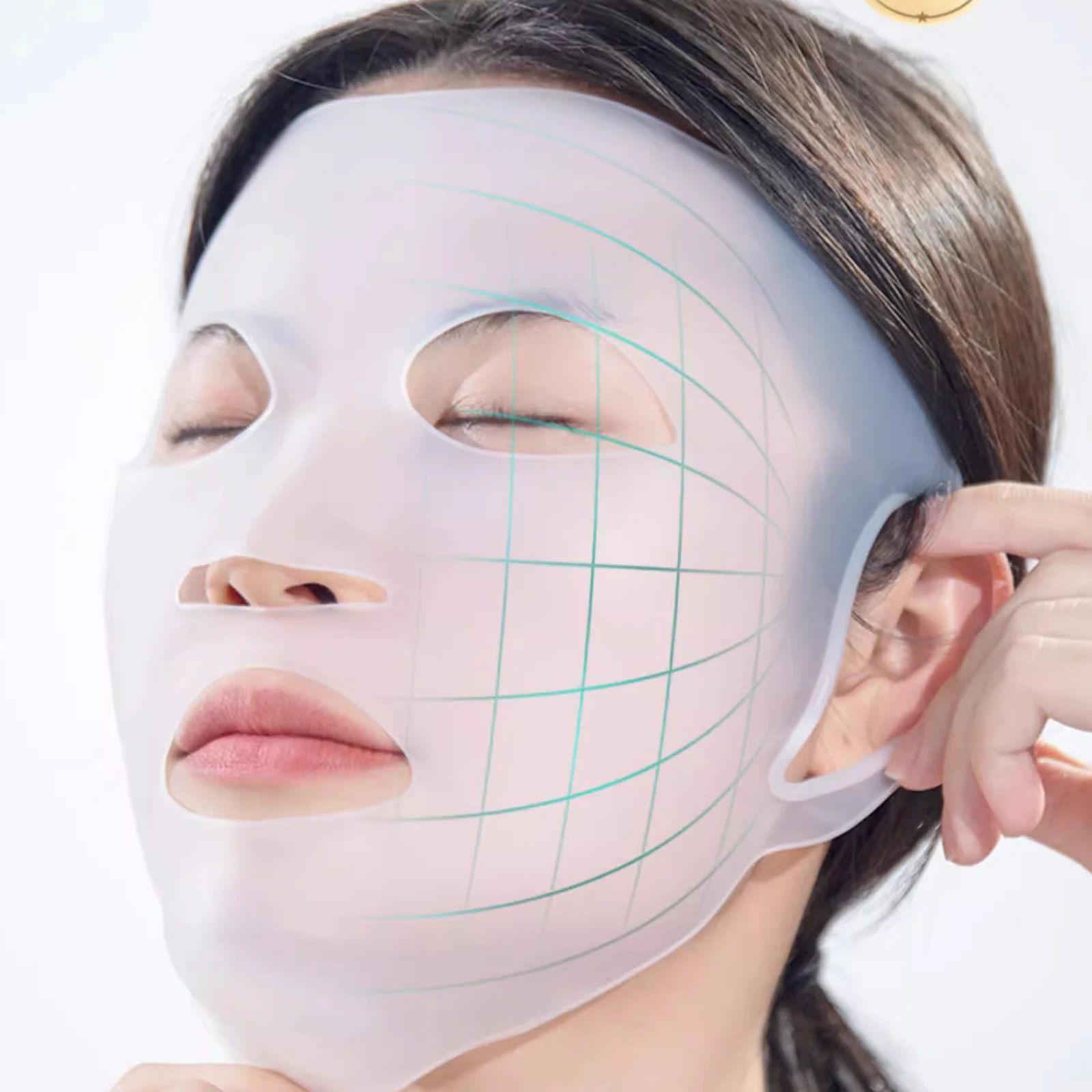 3D Silicone Facial Mask Cover Reusable Ear Hanging Anti-aging Moisturizing Face Shield Double Absorption Anti Evaporation Skin