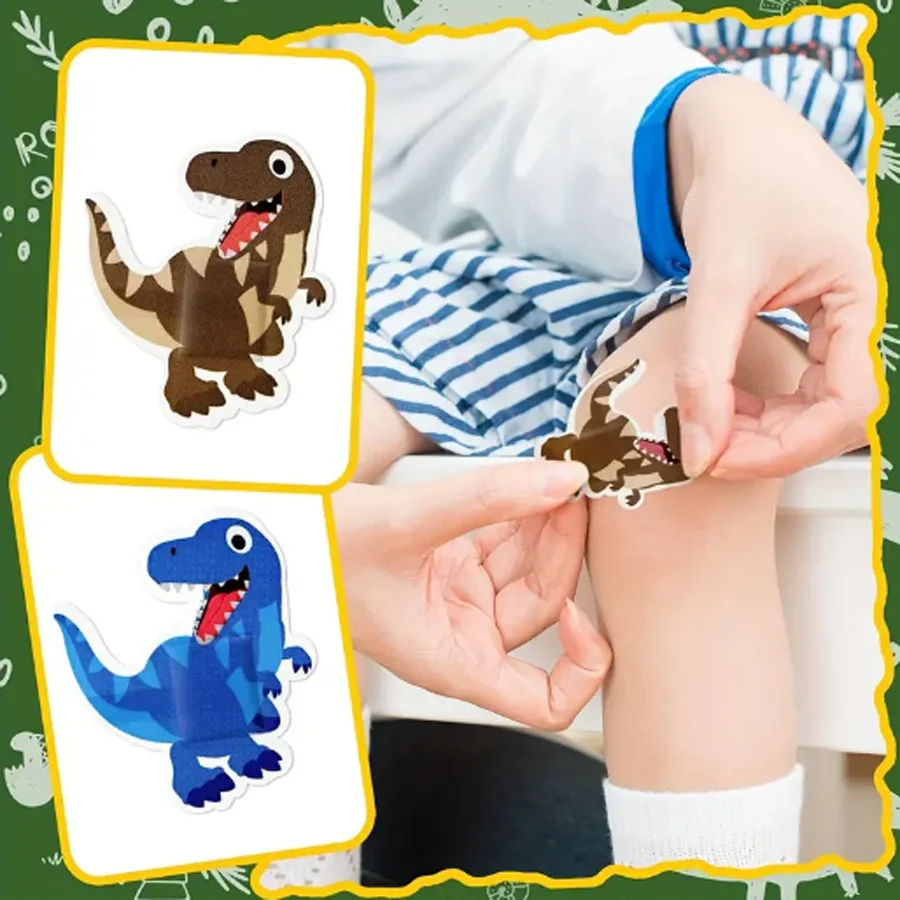 20pcs/60pcs Cute Dinosaur Patterns Bandages Breathable Cartoon  Adhesive Plaster In 10 Styles