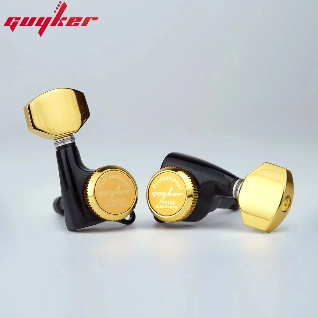 GUYKER Guitar Locking Tuners Electric Black Gold Guitar Tuning Pegs