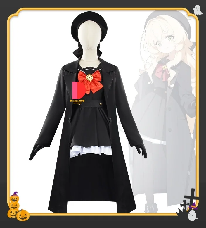 

Halloween Cosplay Costume Role - Play The Smiling Professor Narrowed Eyes Two-dimensional Slim-fit Dress Complete Women's Outfit