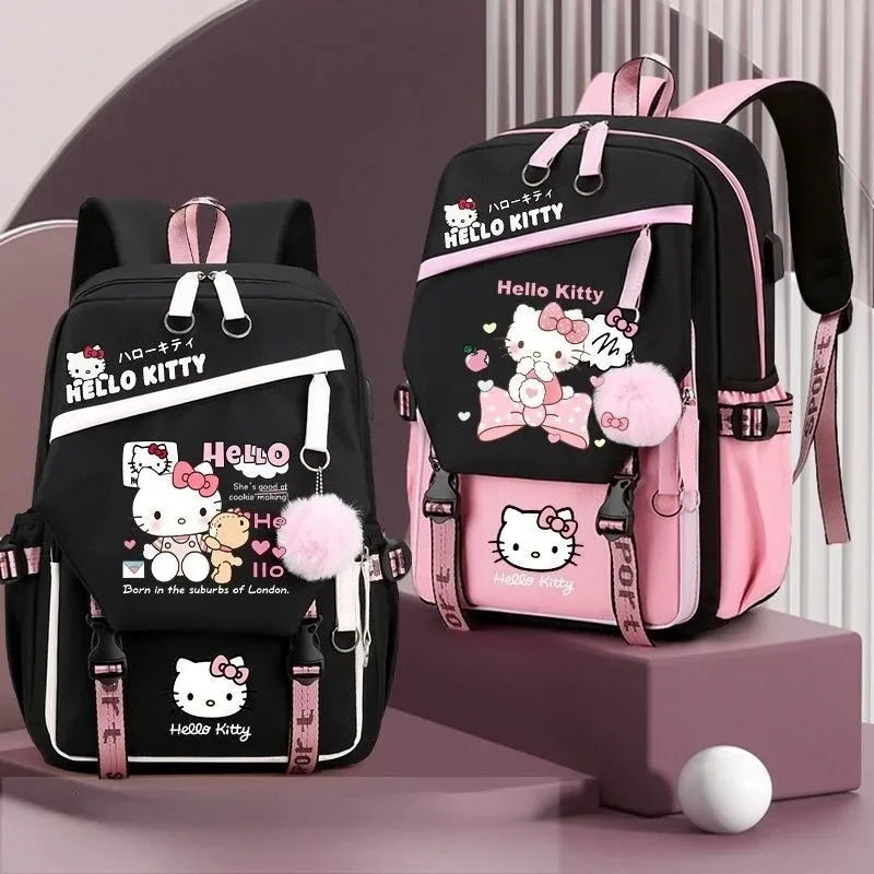 Школьный рюкзак Hello Kitty с мультяшным узором, студенческая корейская версия, универсальный индивидуальный креативный модный рюкзак, подарок, оптовая продажа