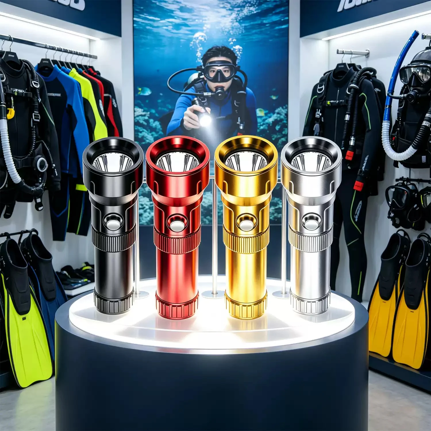 Submersible 21700 Flashlight SST70 High-Intensity 3000 Lumens Rechargeable Spotlight for Nighttime Diving Cave Exploration 85m