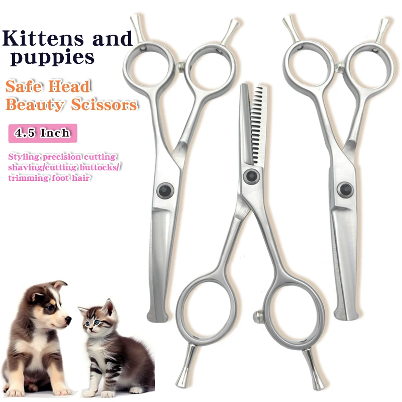 Cuts for cats and dogs, hair scissors for styling small bends, thinning teeth scissors trimming buttocks, and trimming foot hair