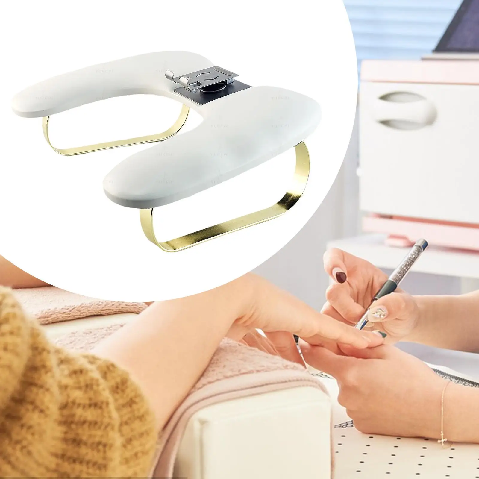 Descanso de mão para salão de beleza com suporte para telefone Ferramenta de manicure de couro PU para casa