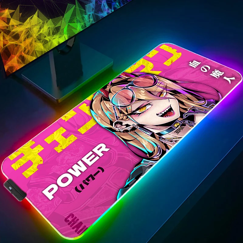 

RGB Mouse pad Anime sexy girl professional eSports game players Speed Lock Edge Rubber Desk LED Mousepad Keyboard Mat Youth gift