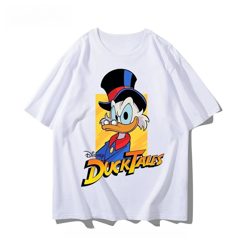 

Disney American Animation Donald Duck Cotton Short Sleeve Scrooge McDuck Retro New Summer Boys and Girls Half Sleeve Popular top