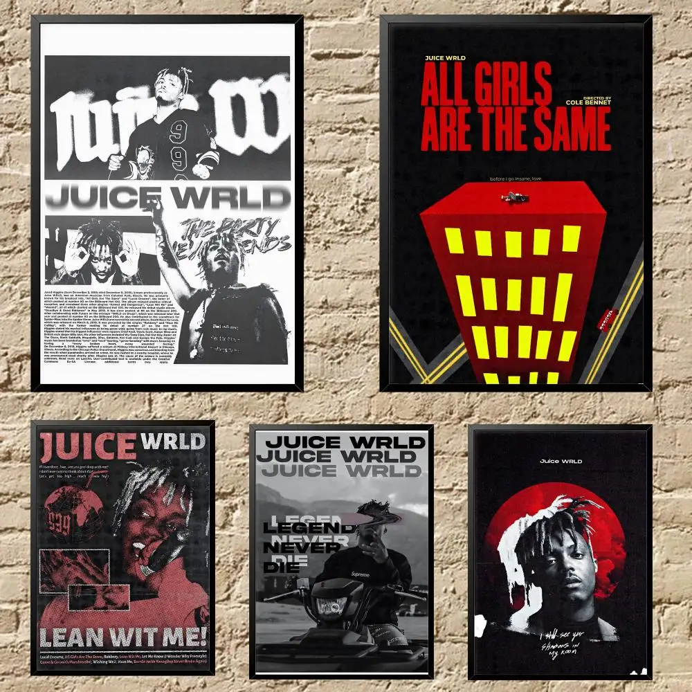 Juice WRLD Poster HD Vielseitige wasserdichte Wandkunst, selbstklebende Dekoration für jeden Raum, ideales Geschenk