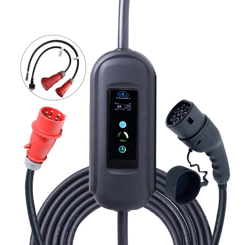 

Level 2 Portable EV Charger for Electric Cars 16A 11KW 3 Phase Fast AC 380Vac Station with High Efficiency