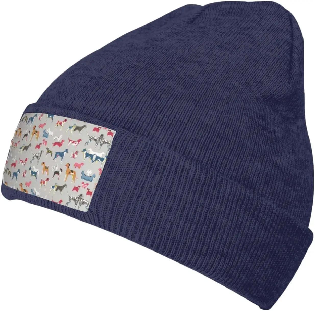 

Hound Dog Print Knitted hat Comfortable Knitted hat Multifunctional Fashionable Headwear Navy Blue Print Beanie Hat
