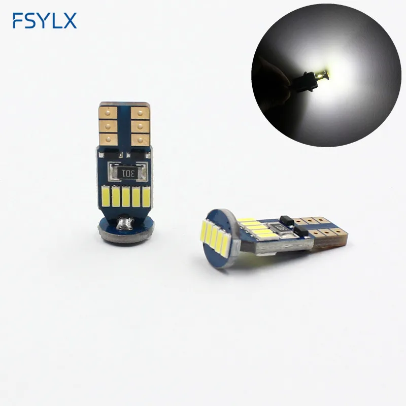 FSYLX 501 T10 W5W LED interior light bulb T10 194 168 canbus 15SMD 4014 Car T10 LED width door reading Roof interior lights